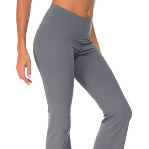 Women Yoga Bootleg Pants Flares Trousers Sports Leggings Peach Hip | QUEENIEKE